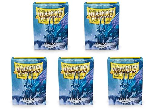 5 Packs Dragon Shield Matte Petrol Standard Size 100 ct Card Sleeves Value Bundle!