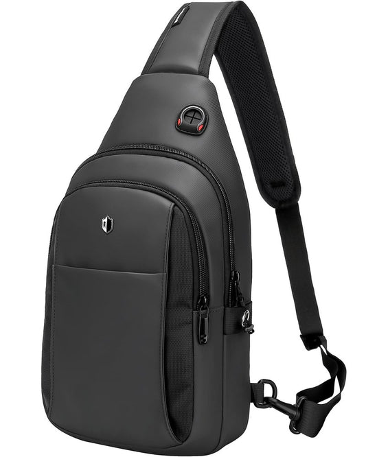 baaob Sling Bag for Men, Anti Theft Crossbody Bag with Lockable Zipper, Water Resistant Chest Bag Fits 11” iPad & Switch 2, Lightweight Sling Backpack for Travel, Work & Commuting