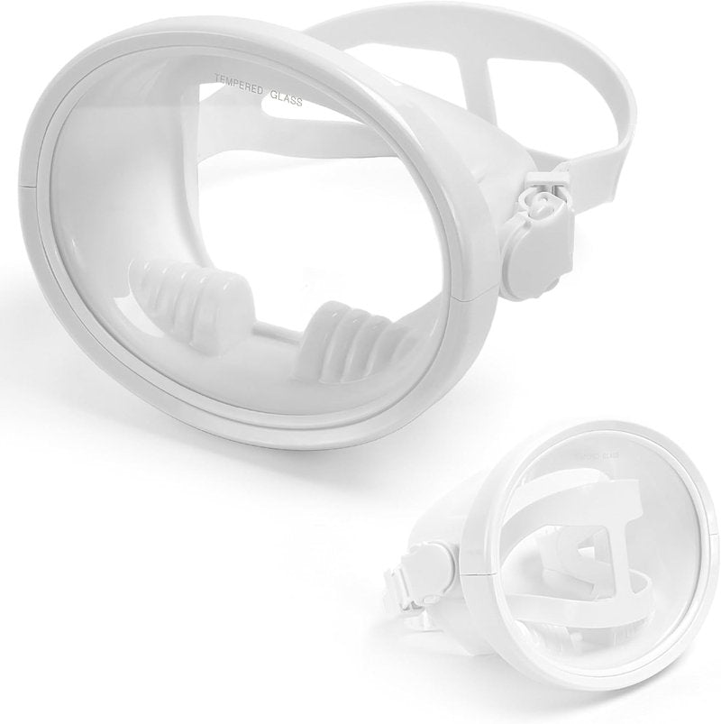 Snorkeling Gear for Adults - Anti-Fog Tempered Glass Mask with Oval Silicone Skirt | Comfortable Fit for Spearfishing & Freediving