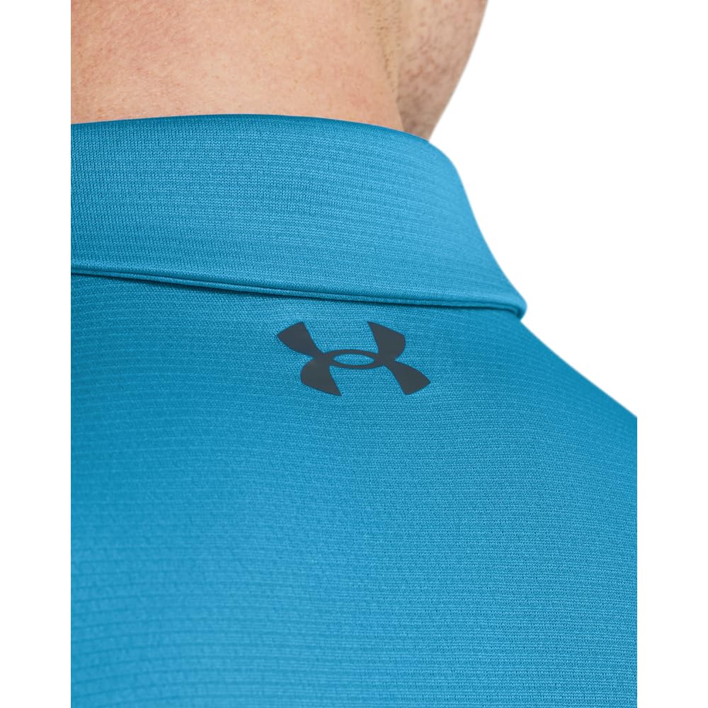 Under Armour Men's Tech Golf Polo, (421) Capri / / Pitch Gray, Medium Tall