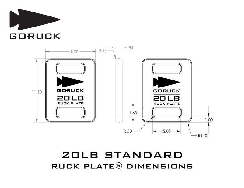 GORUCK Ruck Plate 20LB - USA Made Weighted Plates for Rucking, Strength Training & Fitness, Compatible w/Rucker & Ruck Plate Carrier