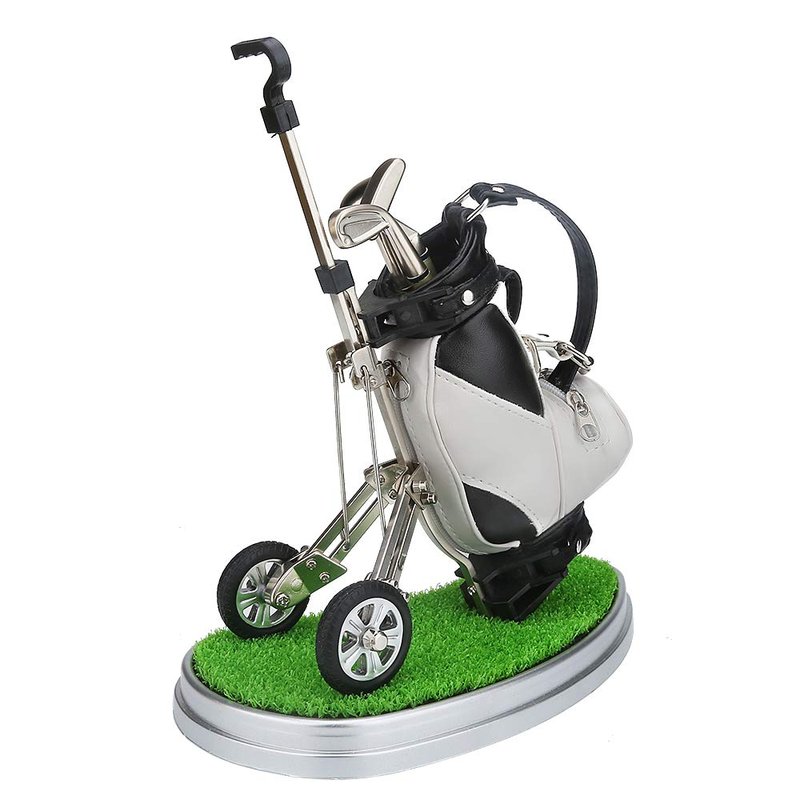 10L0L Golf Pen Holder 3 Club Pens Golf Cart, Mini Office Desk Decor, Funny Gifts for Men, Dad, Boss - Stocking Stuffers for Golfers on Birthday, Christmas, Fathers Day