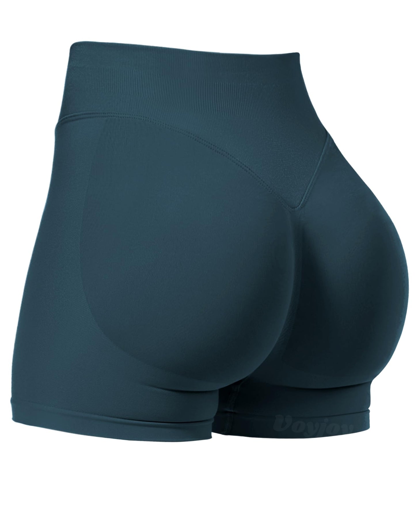 VOYJOY Women Workout Impact Shorts 2.5"/ 3.6"/ 4.5"/ 6" Scrunch Butt Lifting Gym Seamless Booty Biker Shorts Navy Green