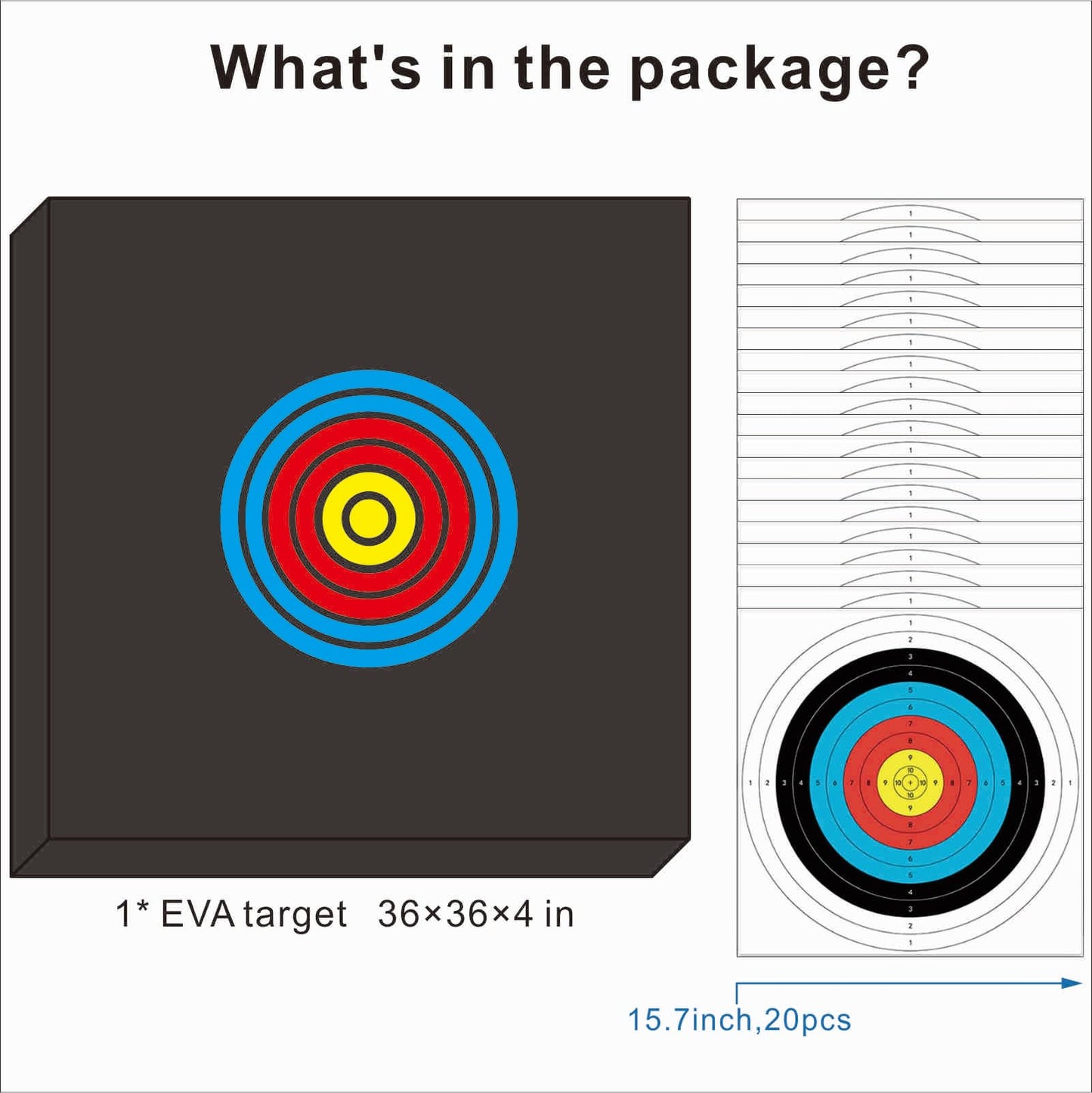 36×36×4 in Extra Large Foam Target High-Density Archery Bow & Arrow Target for Backyard Shooting Practice
