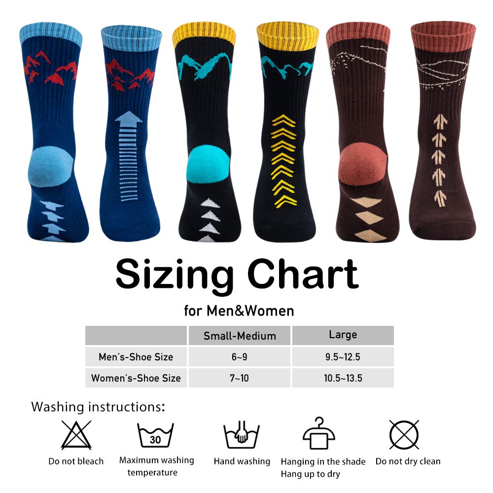 Time May Tell Mens Hiking Socks Moisture Wicking Cushion Crew Socks for Terkking,Outdoor Sports,Performance 2/4 Pack (Black,Blue,Brown,Green(4 pairs), US size 9/''-12