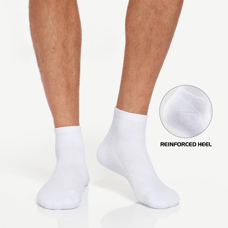 Lapulas 6 Pack Men's Ankle Socks Cotton Cushioned Athletic Running Socks for Women