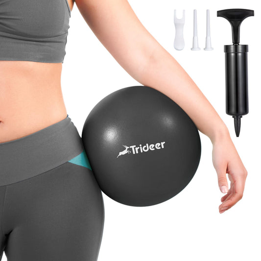 Trideer Pilates Ball 9 Inch with Pump, Core Ball, Mini Pilates Ball for Physical Therapy, Small Exercise Ball Between Knees, Small Workout Ball for Barre, Yoga, Stability, Workout, Office&Home Gym