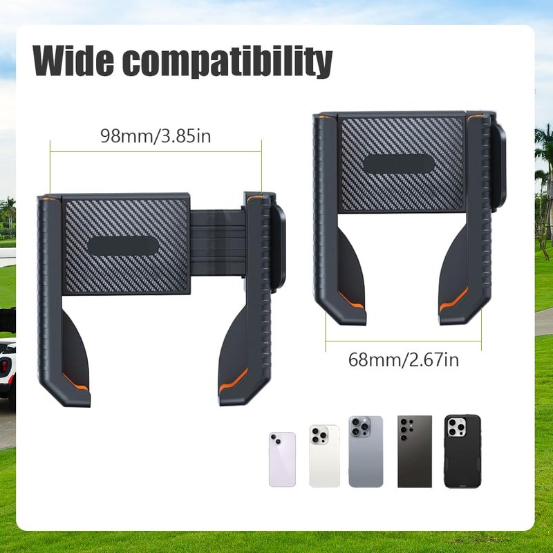 Tiiyee Magnetic Golf Cart Phone Holder, Golf Cart Phone Mount Phone Caddy N52 Magnet Base 360° Rotatable Essentials Gift for Club Car Friend Men Women Golfers Gym Workout Record, Golf Cart Accessories