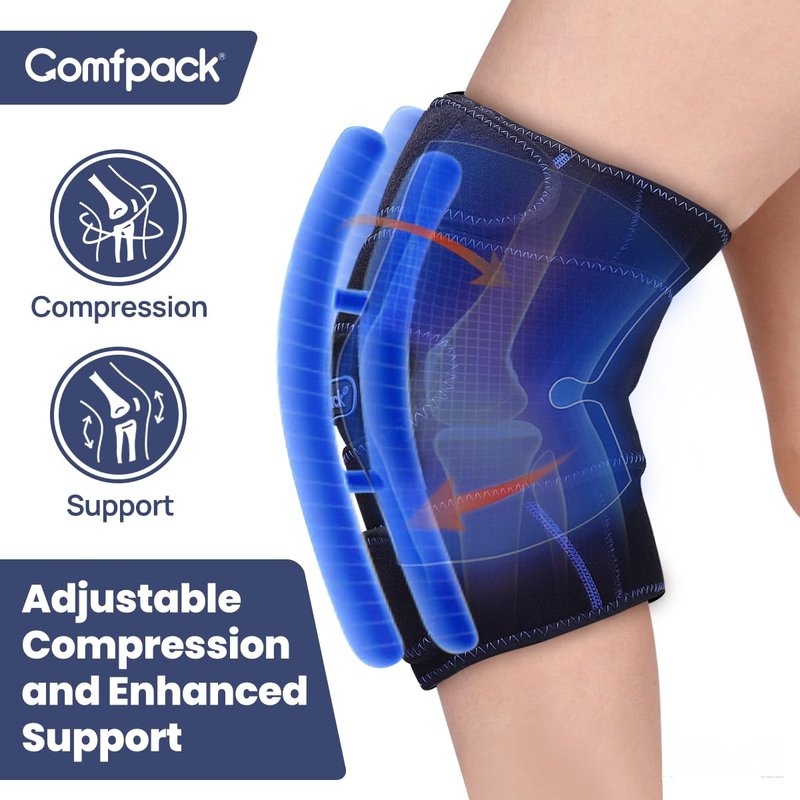 Comfpack Large Ice Pack for Back Pain Relief with Compression Air Pump, Lumbar Support Brace with Hot Cold Therapy Gel Pack for Sciatica, Coccyx, Scoliosis Herniated Disc, Spine Surgery