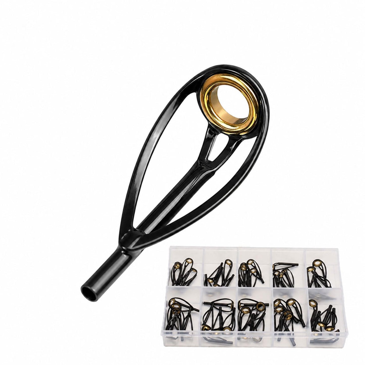 LINGUANG 50PCS Fishing Rod/Pole Replacement Stainless Steel Tip Tops Repair Kits for Surf,Spinning, Casting (B-BMGT-50PCS)