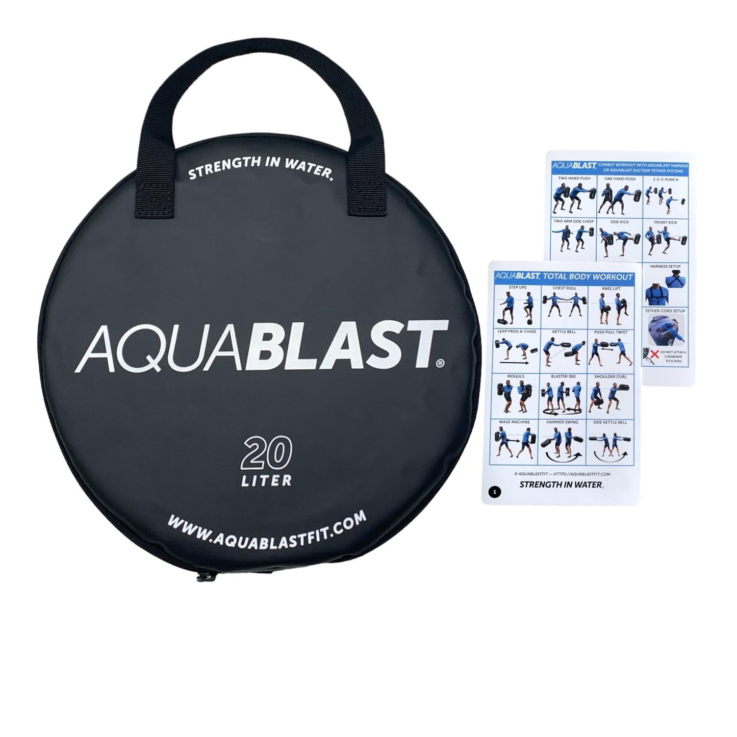 AquaBLAST 20-Liter V2 Water-Filled Fitness & Punching Bag for Swimming Pools, Muscle-Building Aquatic Workouts, Strength Training & Cardio