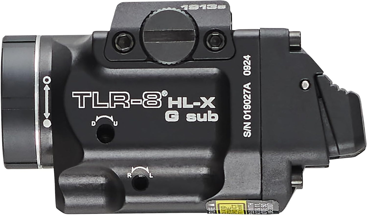 Streamlight TLR-8 HL-X G Tactical Flashlight - 1000 Lumen Rechargeable with Green Laser | Black