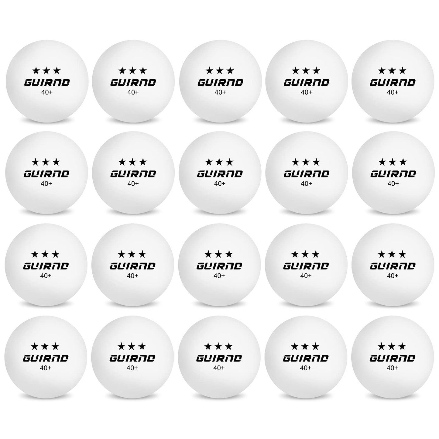Guirnd 20 Pack Ping Pong Balls, 3 Star Table Tennis Balls, 40+ Pong Ball Competition and Recreational Play, Abs Ping Pong Ball, Games, DIY