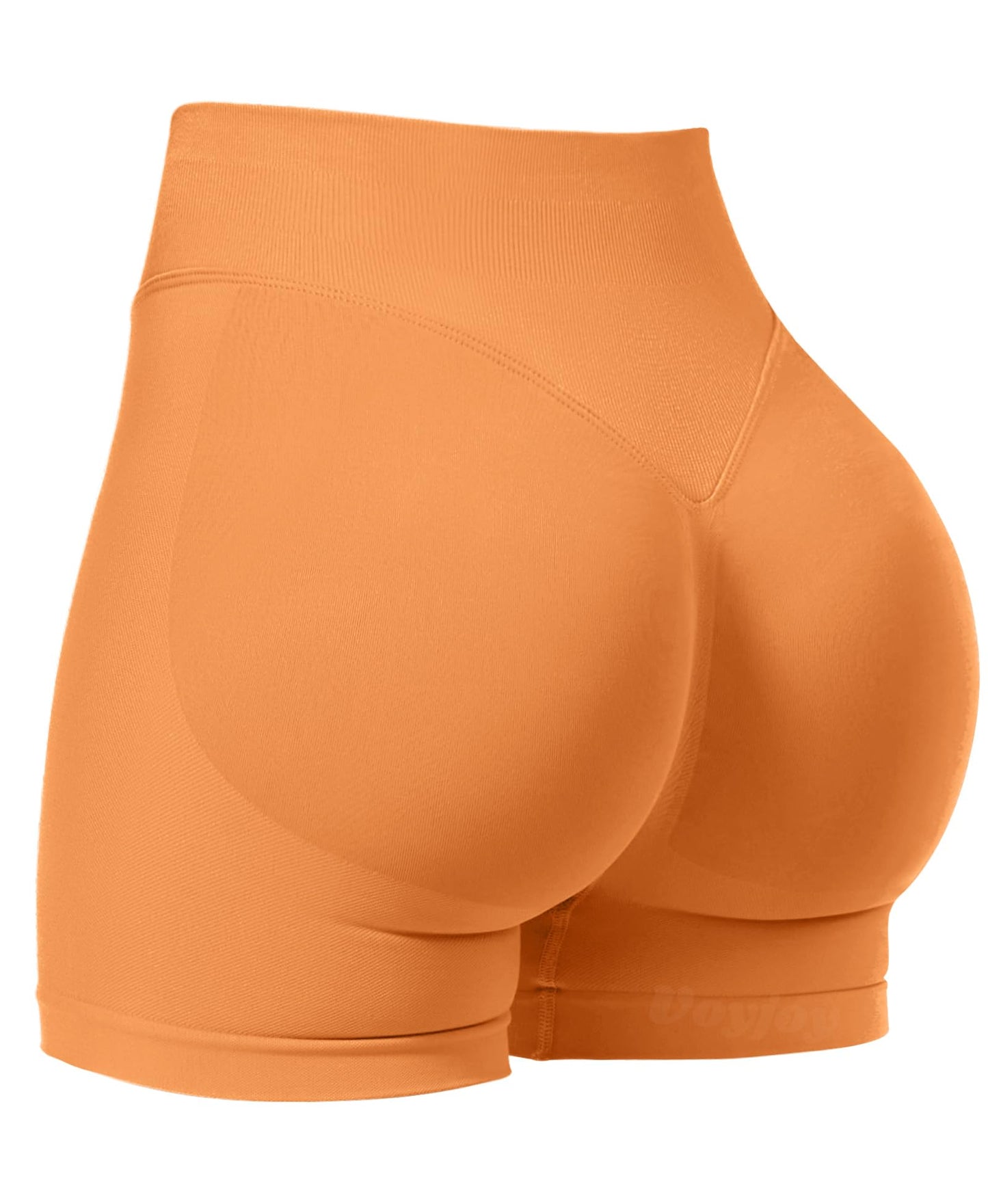 VOYJOY Women Workout Impact Shorts 2.5"/ 3.6"/ 4.5"/ 6" Scrunch Butt Lifting Gym Seamless Booty Biker Shorts Tangerine