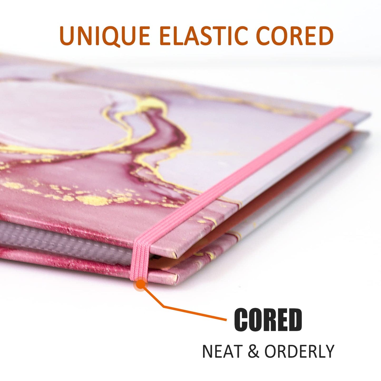 Legal-Size Binder, 8.5 x 14, 3 Ring Binder 1 Inch, Pink Marble, 2 PCS