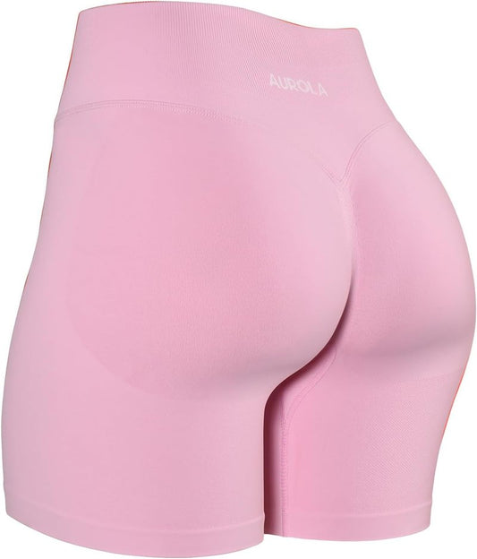 AUROLA Women's No Roll Up Squat Proof Workout Shorts - Seamless Compression Gym Shorts | Sizes 2.5-6.5