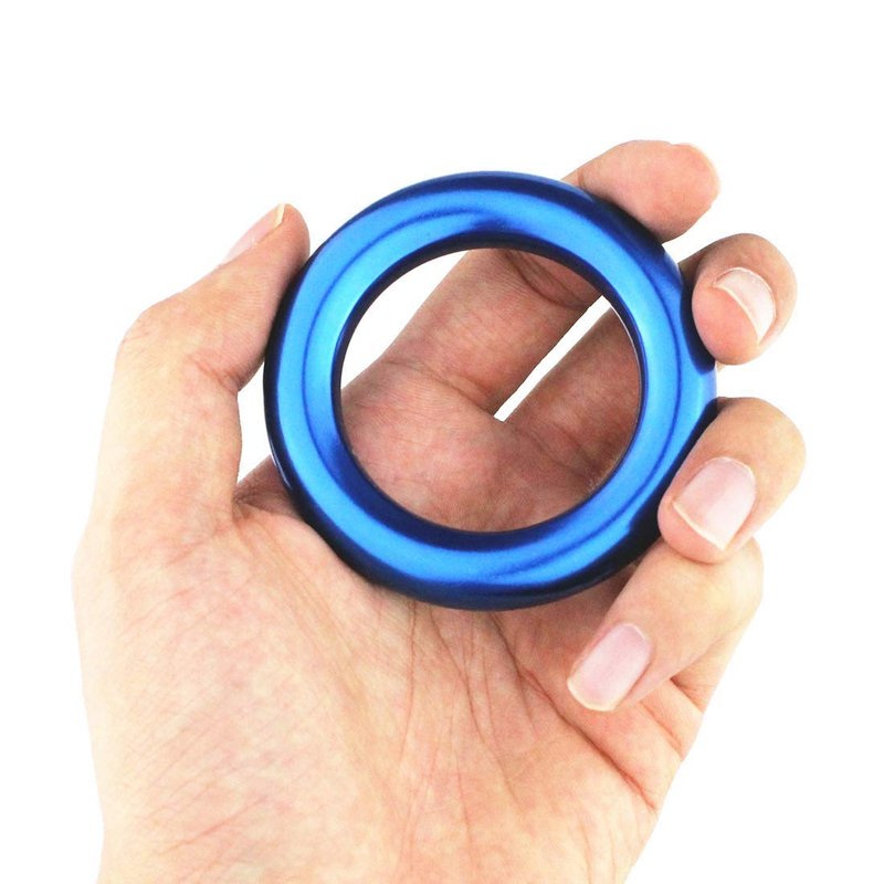 PROND Aluminum Rappel Ring, Climb Perfect Tension Aluminum Alloy O-Ring, 23KN Rappel Rings for Rock Climbing Arborist and Hammock (Blue - 5 Pcs/Pack)