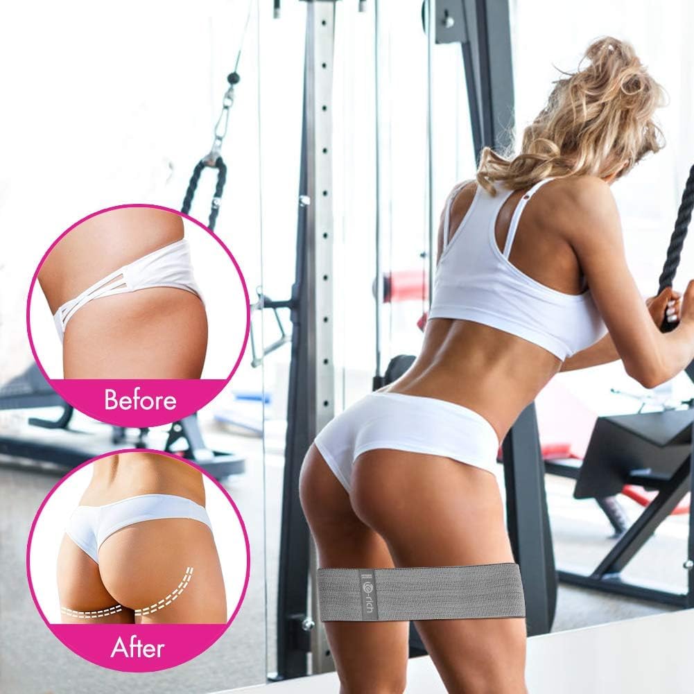 Resistance Bands, Fabric Workout Bands for Women & Men, Cloth Booty Resistance Loop Bands, Non-Slip Thick Squat Bands for Butt, Legs, Thigh, Hip and Glute Excersing, Home Fitness, Pilates, Yoga