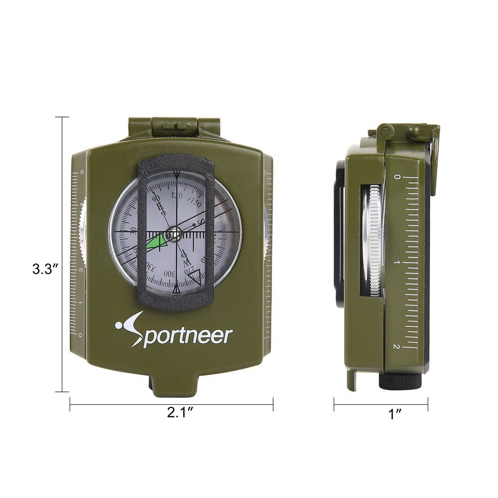 Sportneer Lensatic Military Compass, Compass for Easter Gifts, Baptism Gifts for Boys, Catholic Gifts for Men, Camping Survival Compass with Carry Bag for Hiking Hunting Outdoor