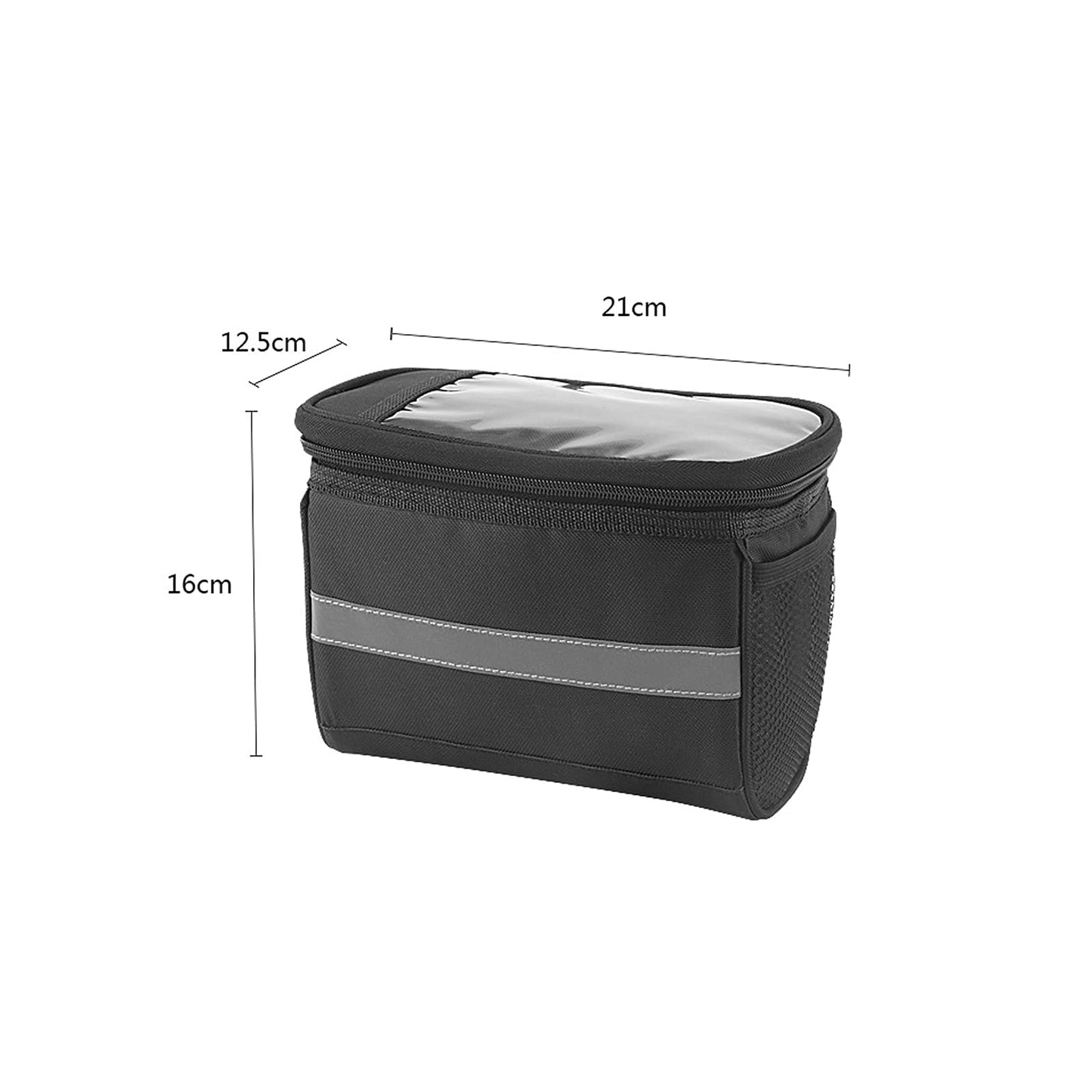 traderplus Bike Handlebar Bag Bicycle Front Basket Scooter Bag Insulated Cooler Storage Pouch Road Mountain Cycling Pack Cycling Accessories with TPU Touch Screen & Reflective Stripe