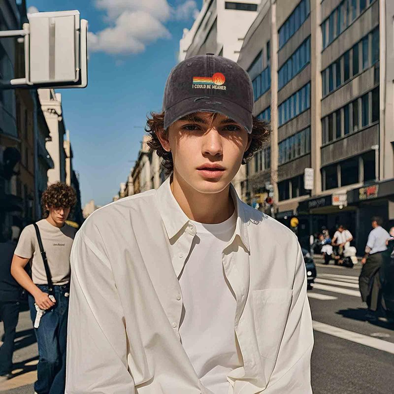 I Could Be Meaner Hat for Women Cool Washed Distressed Baseball Caps