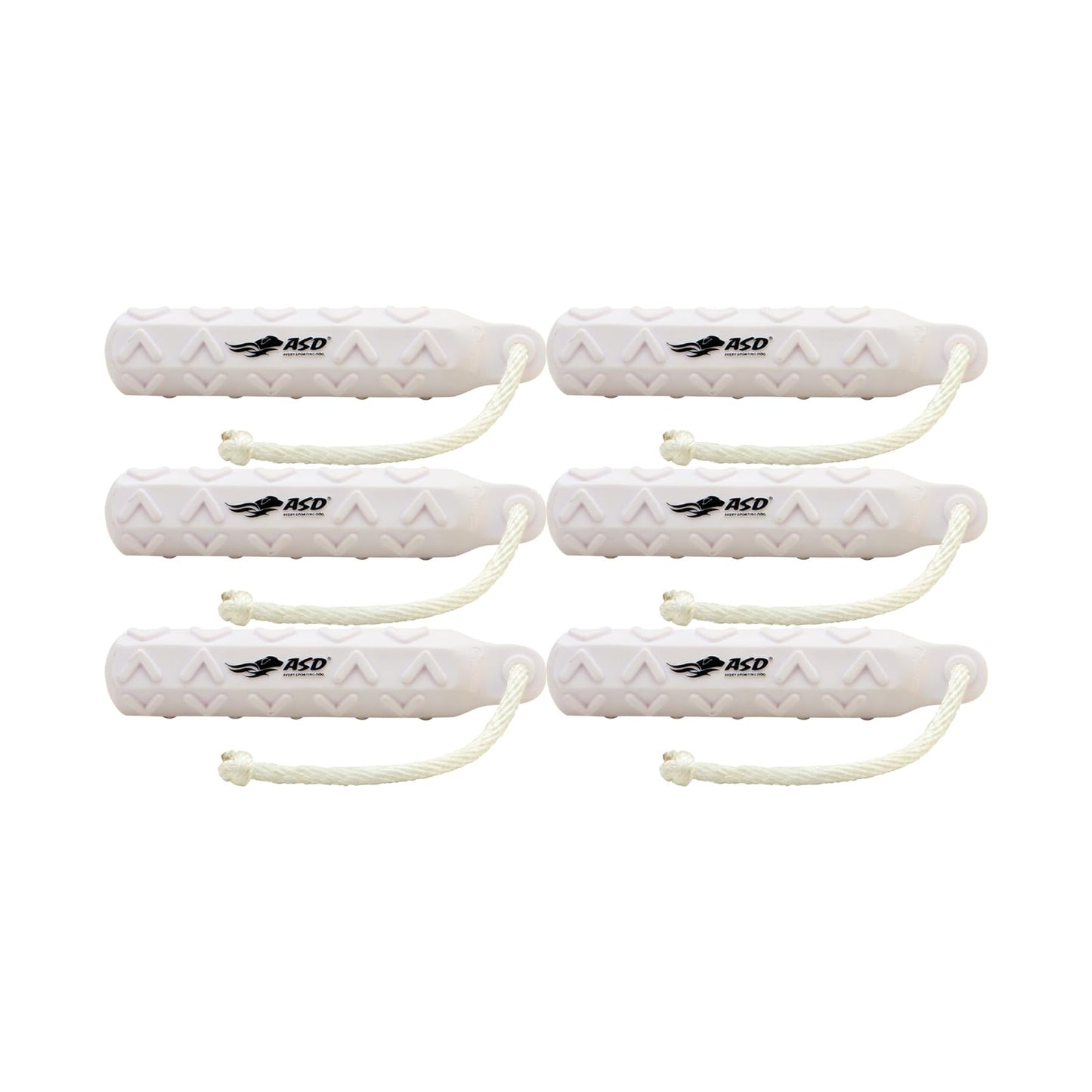 Avery ASD 2" HexaBumper Hunting Sporting Gun Dog Game Retriever Dummy | Water & Upland Mark Training Retrieval Tool | Hexagonal, Floating Design, Easy-Grip Texture, Throw Rope, 6 Pack, White (02711)