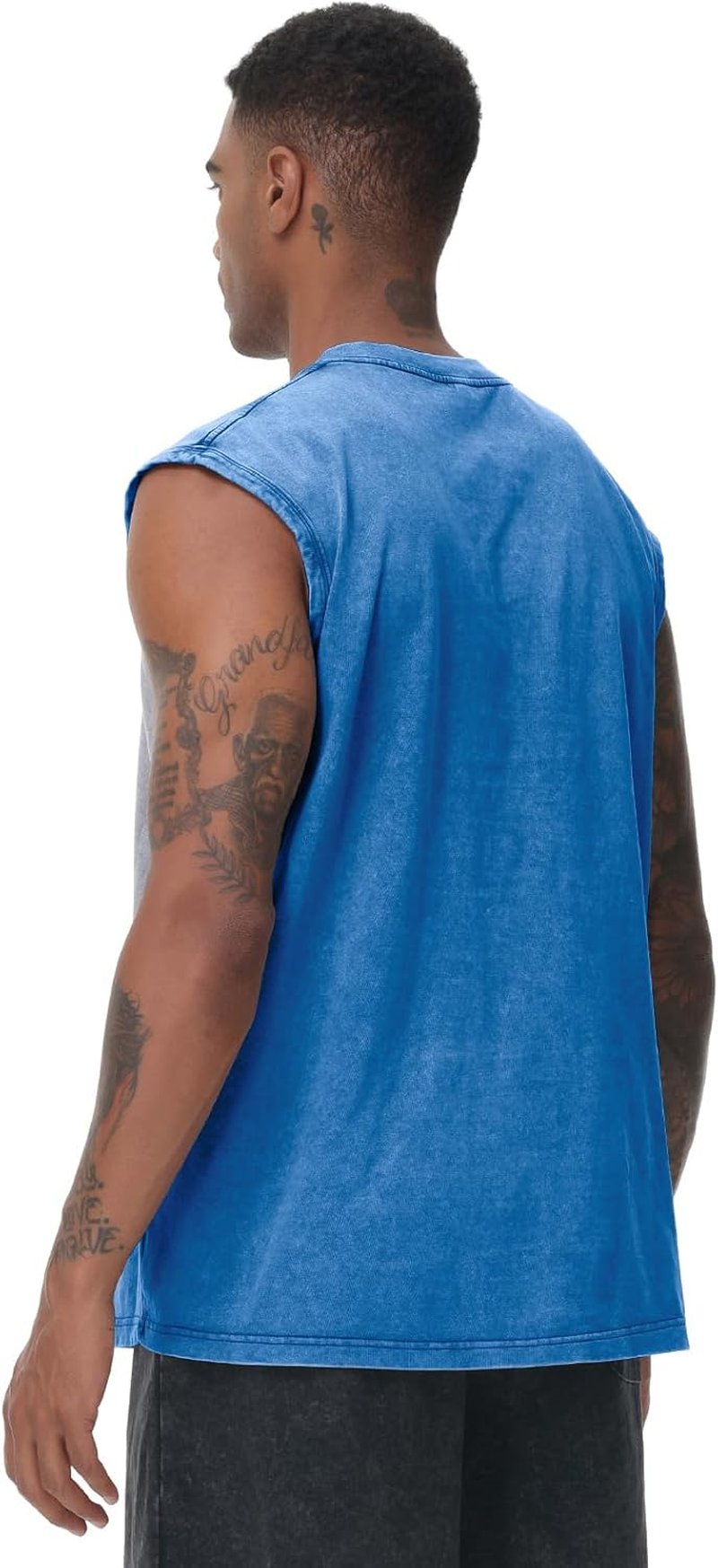 Men's Workout Tank Tops | Sleeveless Muscle Tee for Gym & Running - Acid Wash, Loose Fit