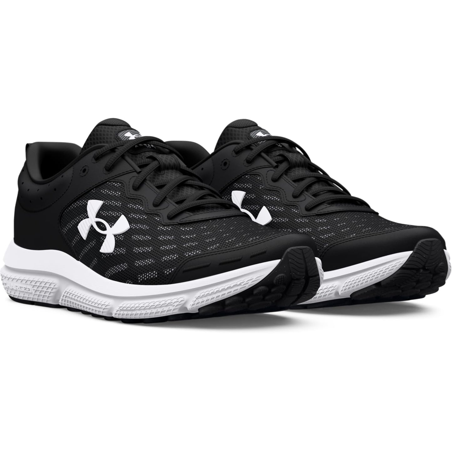 Under Armour Men's Charged Assert 10 Running Shoe, (001) Black/Black/White, 7 XX-Wide
