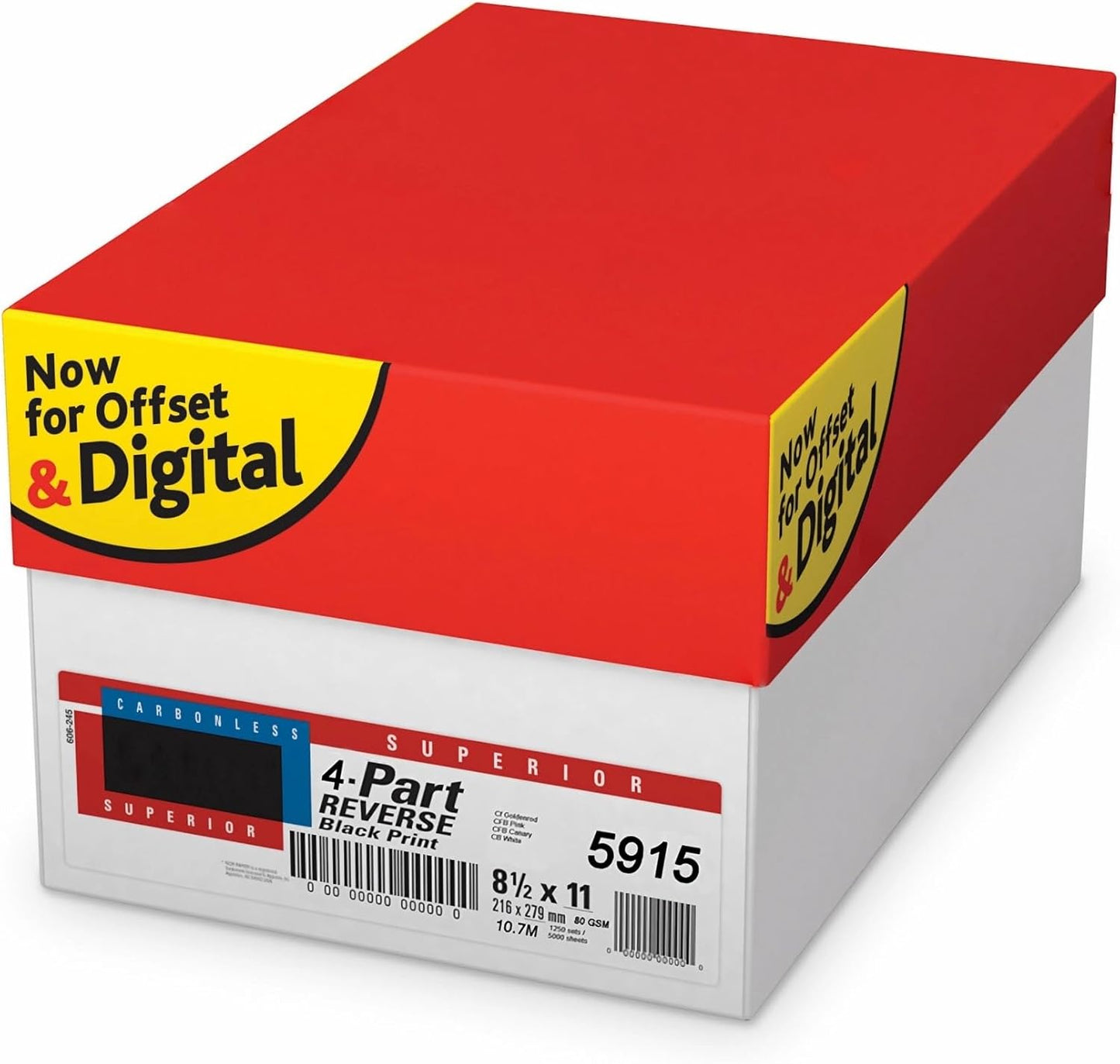 Carbonless Paper - 8.5 x 11, 4-Part Reverse, 1000 Sets | Gold, Pink, Canary, White, 4000 Sheets