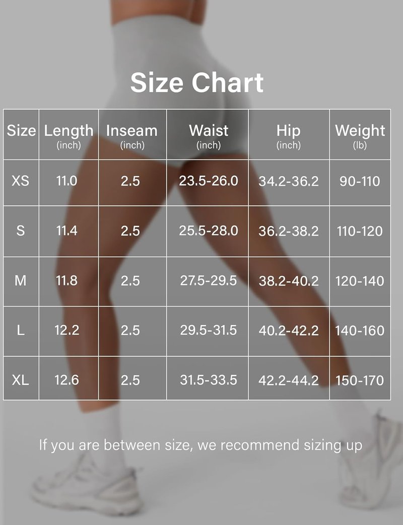 VOYJOY Women's Scrunch Butt Lifting Workout Shorts - Seamless Gym Biker Shorts in 2.5"/3.6"/4.5"/6" Sizes