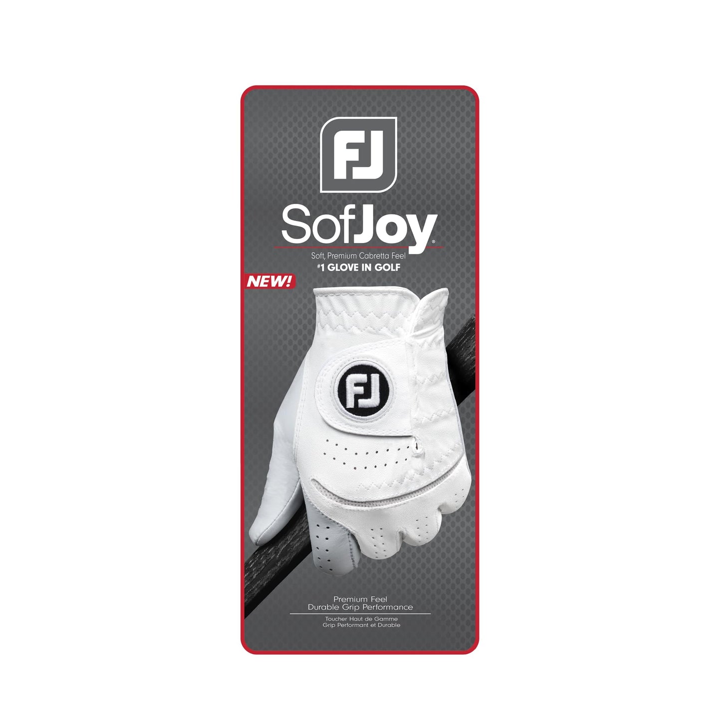 FootJoy Men's SofJoy Golf Glove, White, Cadet Large, Worn on Left Hand