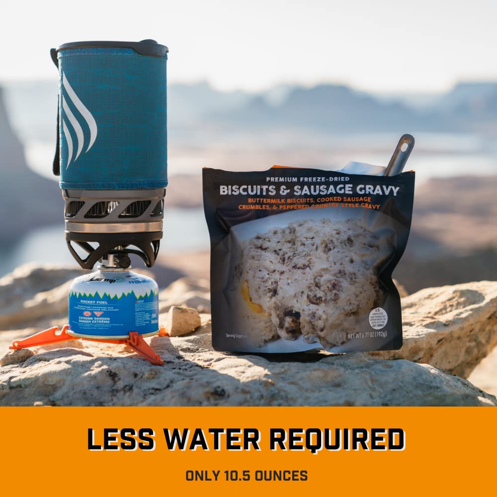 Peak Refuel Biscuits and Gravy | Premium Freeze Dried Camping Food | Backpacking & Hiking MRE Meals | Just Add Water | 100% Real Meat | 53g of Protein | 2 Serving Pouch (2 Serving Pouch)