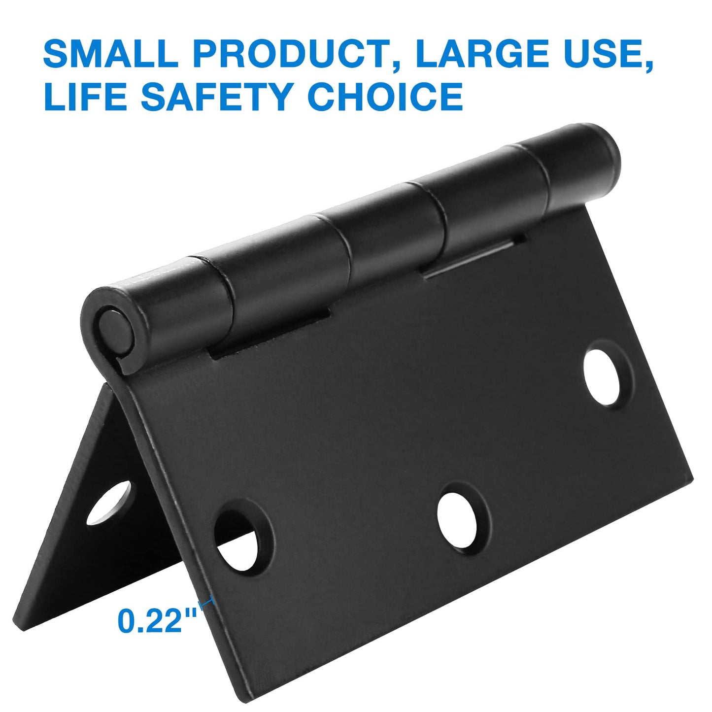 18 Pack 3 1/2 Inch Matte Black Door Hinges 3.5" Interior Square Iron Bifold Silver Standard Residential 3 ½"Satin Nickels Hinge for Doors Hardware Kit Tool Office Bedroom Study Living Room Decor