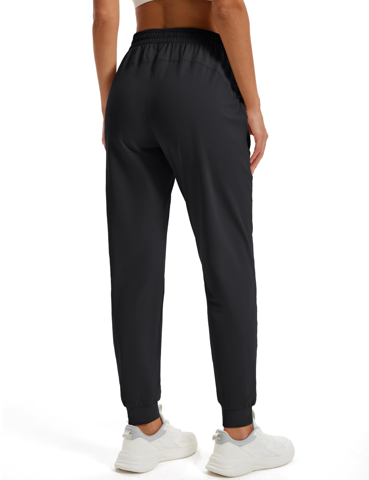 MAGCOMSEN Women's Fleece Lined Joggers Water Resistant Thermal Hiking Sweatpants Warm Pants for Cold Weather Black, L