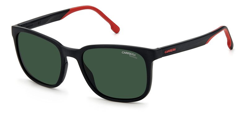 Carrera Men's 8046/S Polarized Rectangular Sunglasses, Matte Black, 54mm, 19mm