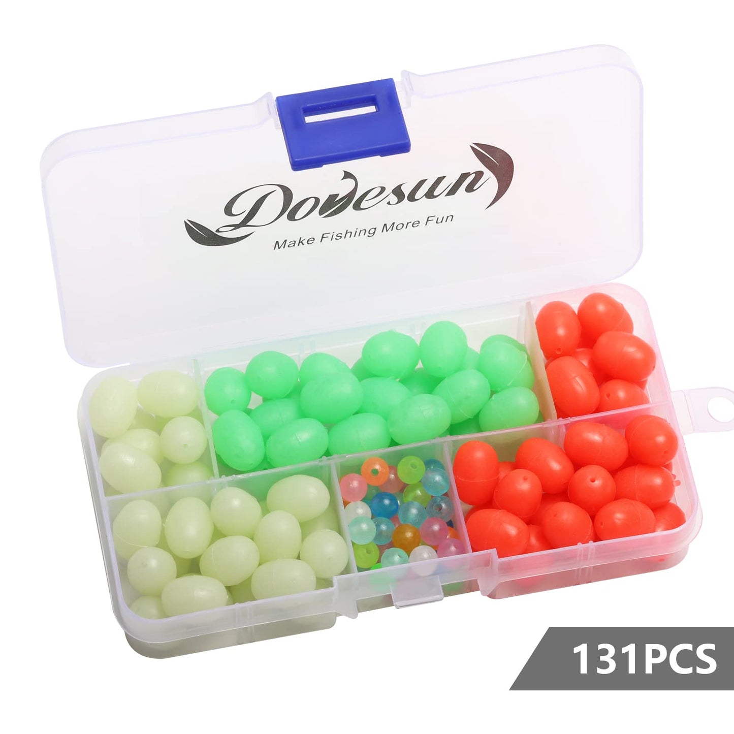 Dovesun Soft Rubber Fishing Beads Fishing Bait Eggs Accessories 7 Colors with Tackle-Box 0.23in(600pcs), 0.31in(250pcs), 0.39in(120pcs)