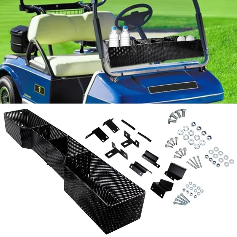 COOL STAR Golf Cart Front Inner Basket Compatible with EZGO TXT & RXV, Club Car DS & Precedent Golf Cart Front Inner Basket Size 33.6"(L) x 5.12"(W) x 3.94"(H)