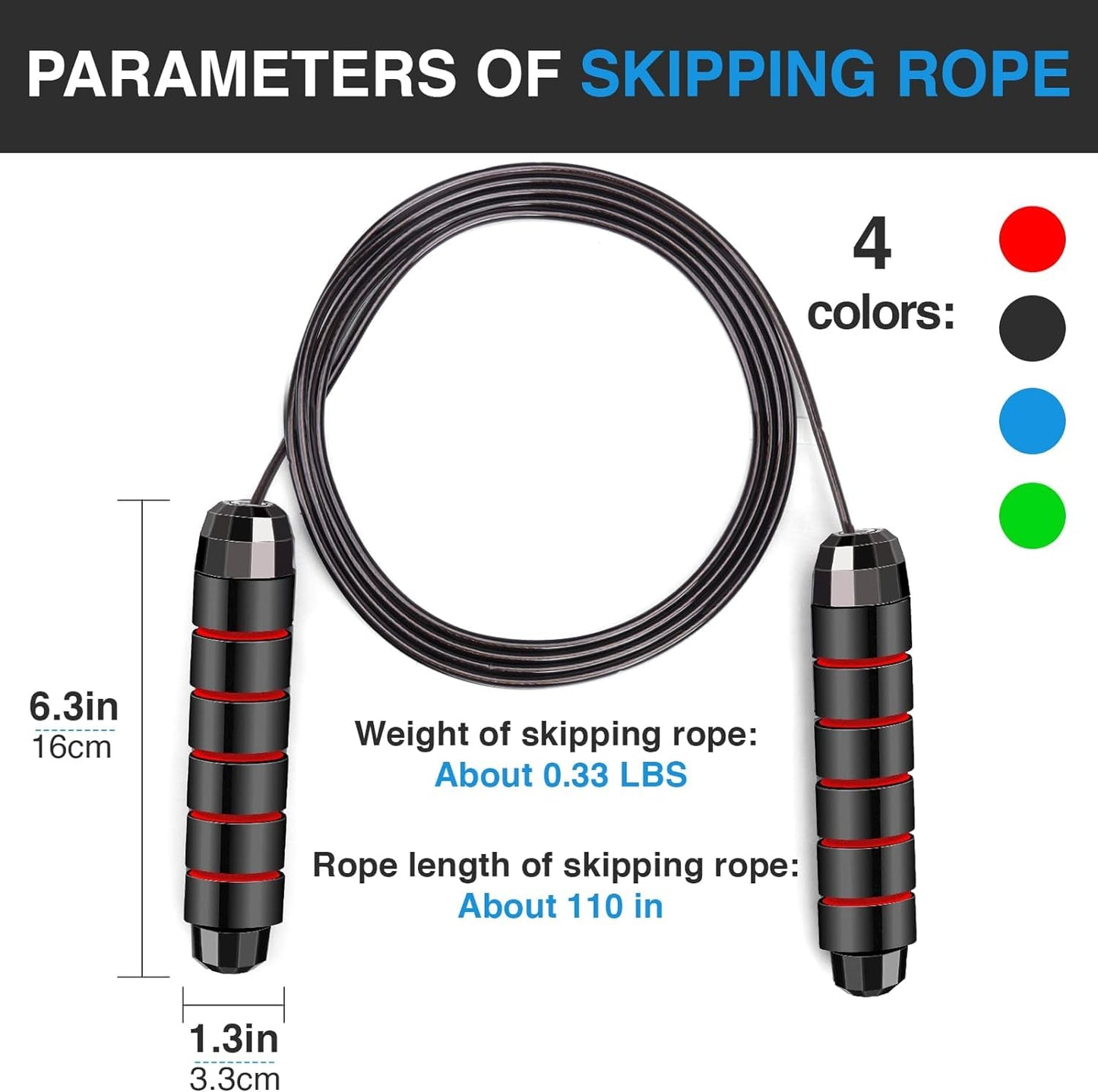 VOISEN Jump Rope,5 Pack Adjustable Skipping Rope with Soft Foam Handles, Tangle-Free Rapid Speed Jumping Rope with Ball Bearings for Women, Men, and Kids Aerobic Exercise