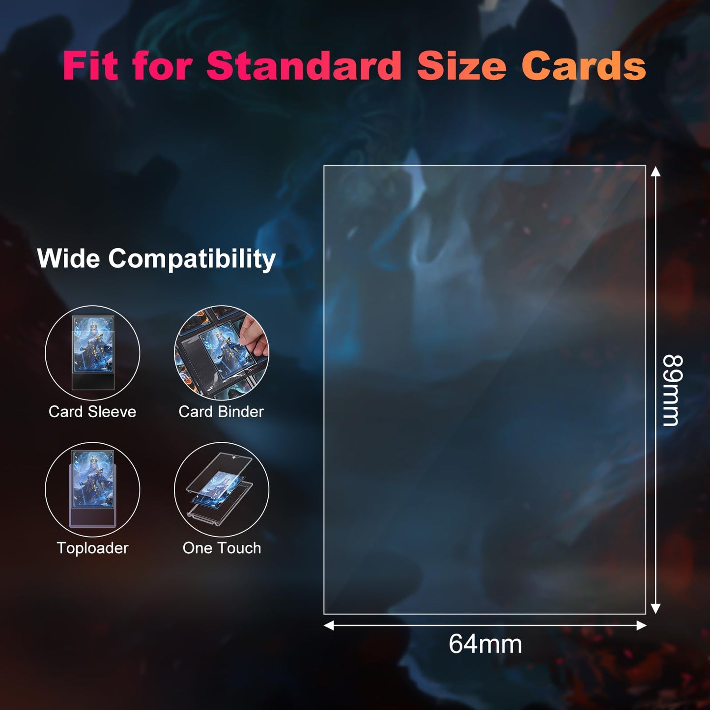 600 Pack Card Sleeves Clear, Perfect Fit Inner Sleeves Ideal for Double-sleeving, Trading Card Sleeve Compatible with MTG, PKM, TCG and Gaming Cards (60 Microns)