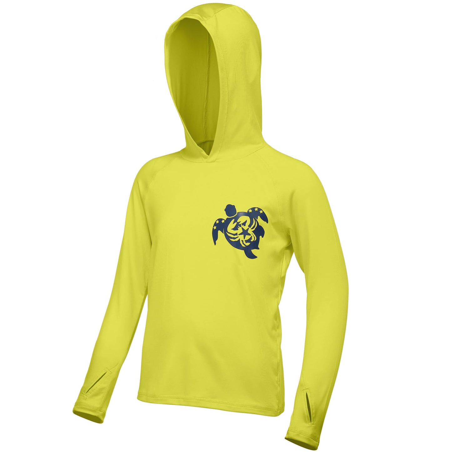 DRONIRING Boys Rash Guard Swim Hoodie, UPF 50+ UV Sun Protection Long Sleeve Fishing Shirt, Kids Youth SPF Water Shirts