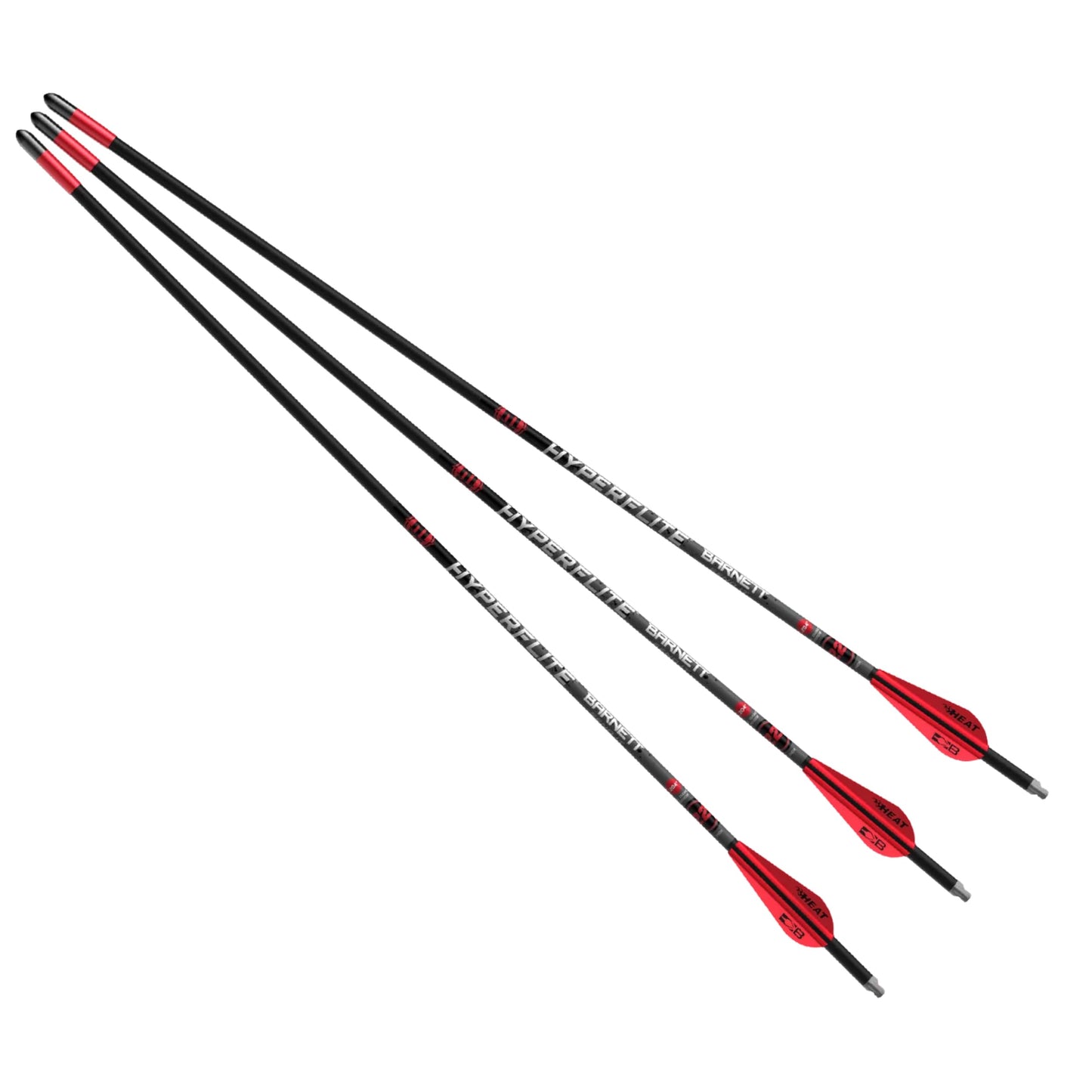 Barnett 22" Hyperflite Crossbow Arrows, Precision Hunting Bolts for Barnett Hyper Series Crossbows, with Red & White Heat Vanes, 3-Pack