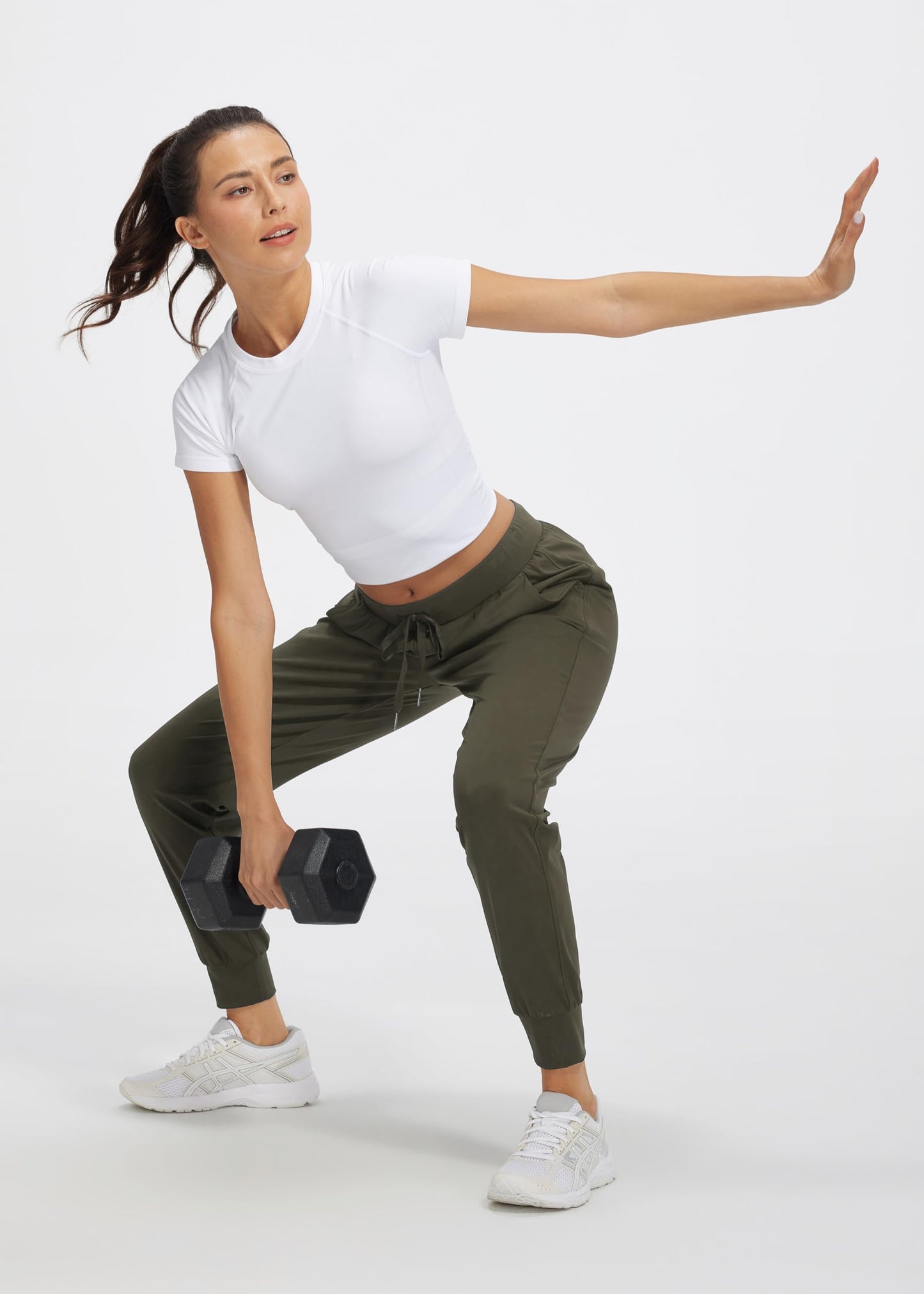 Libin Joggers for Women Petite/Regular/Tall Dance Sweatpants Athletic Workout Tapered Lounge Casual Teacher Pants for Running Yoga Cloths, Olive Green XL