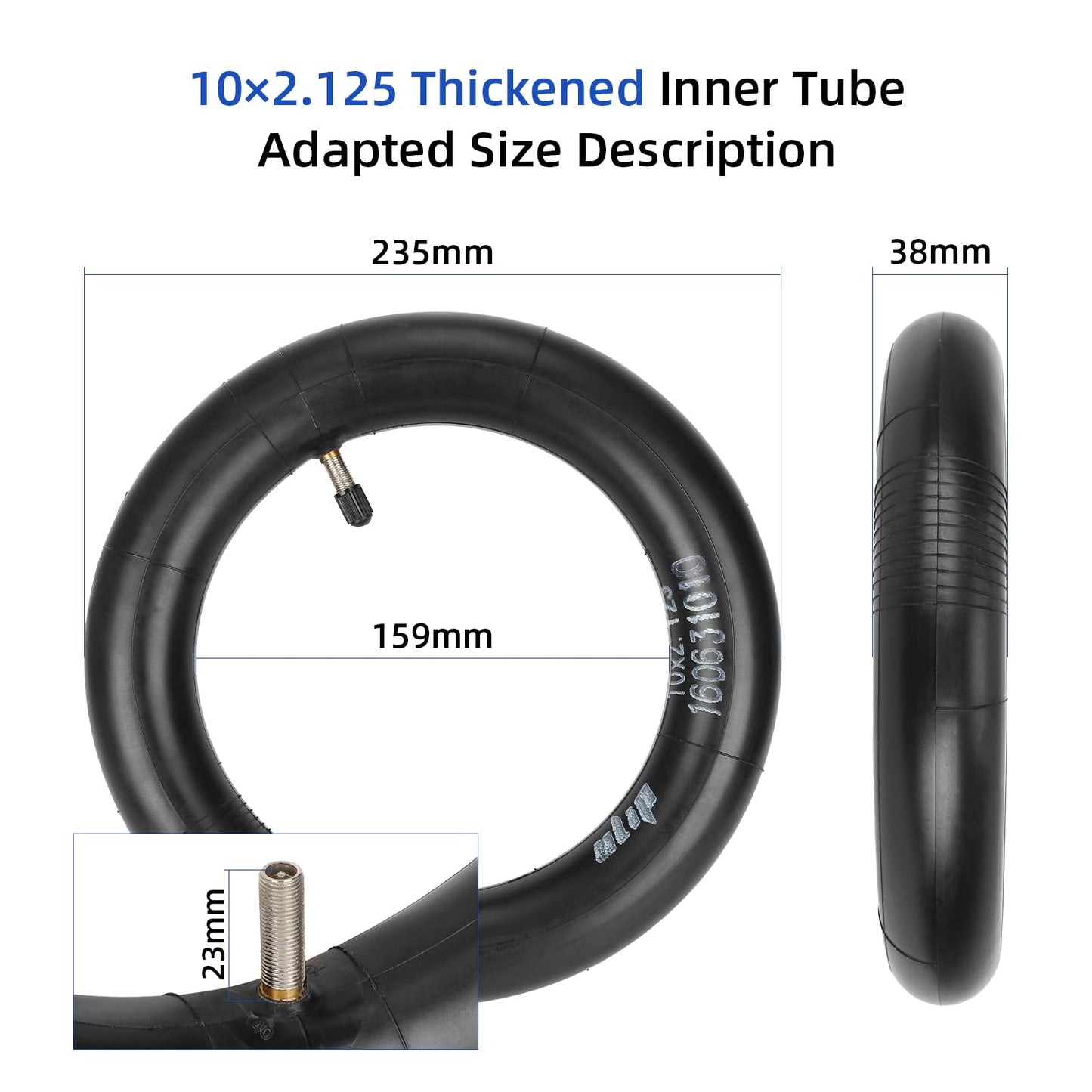 ulip 10x2.125 Replacement Inner Tubes with Straight Valve for Ninebot F30 F20 F25 F40 Scooter for 10 inch Scooter(2 Pack)