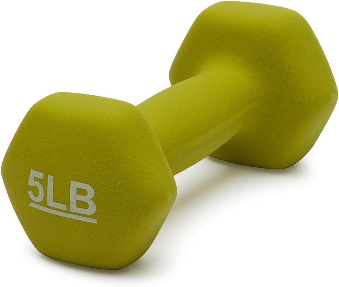 Neoprene Dumbbell Hand Weights - Perfect for Exercise & Muscle Toning | 5 lb Pair