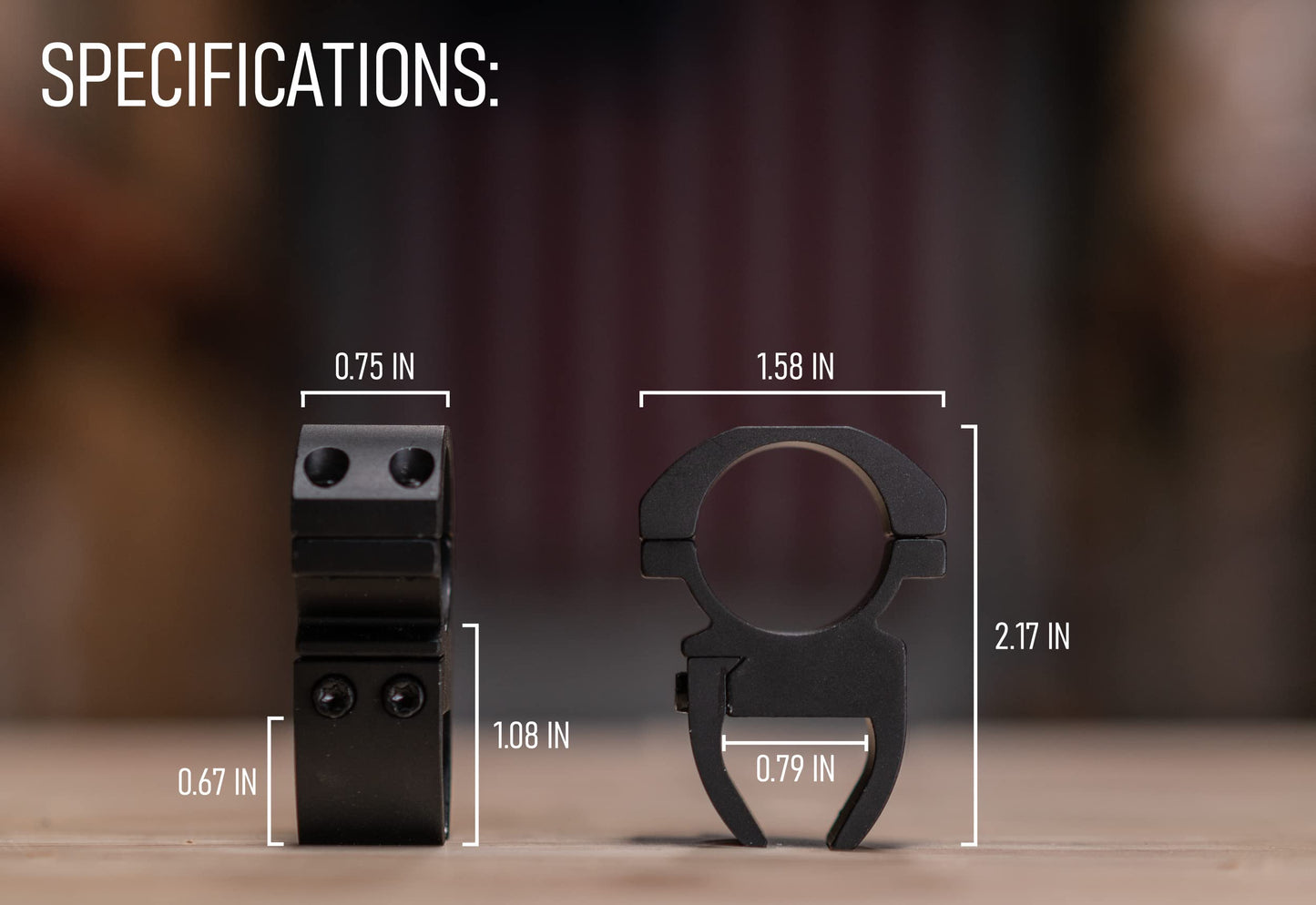 Monstrum Dovetail (11 mm / 3/8 inch) Scope Rings V2 | High Profile with See-Through Base | 1 inch Diameter
