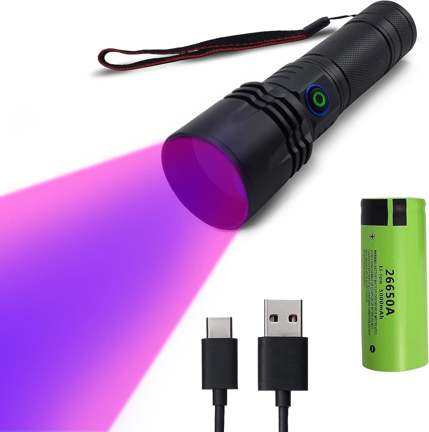 UV Blood Tracking Flashlight - Rechargeable Deer Finder Light for Blood Trailing | Purple