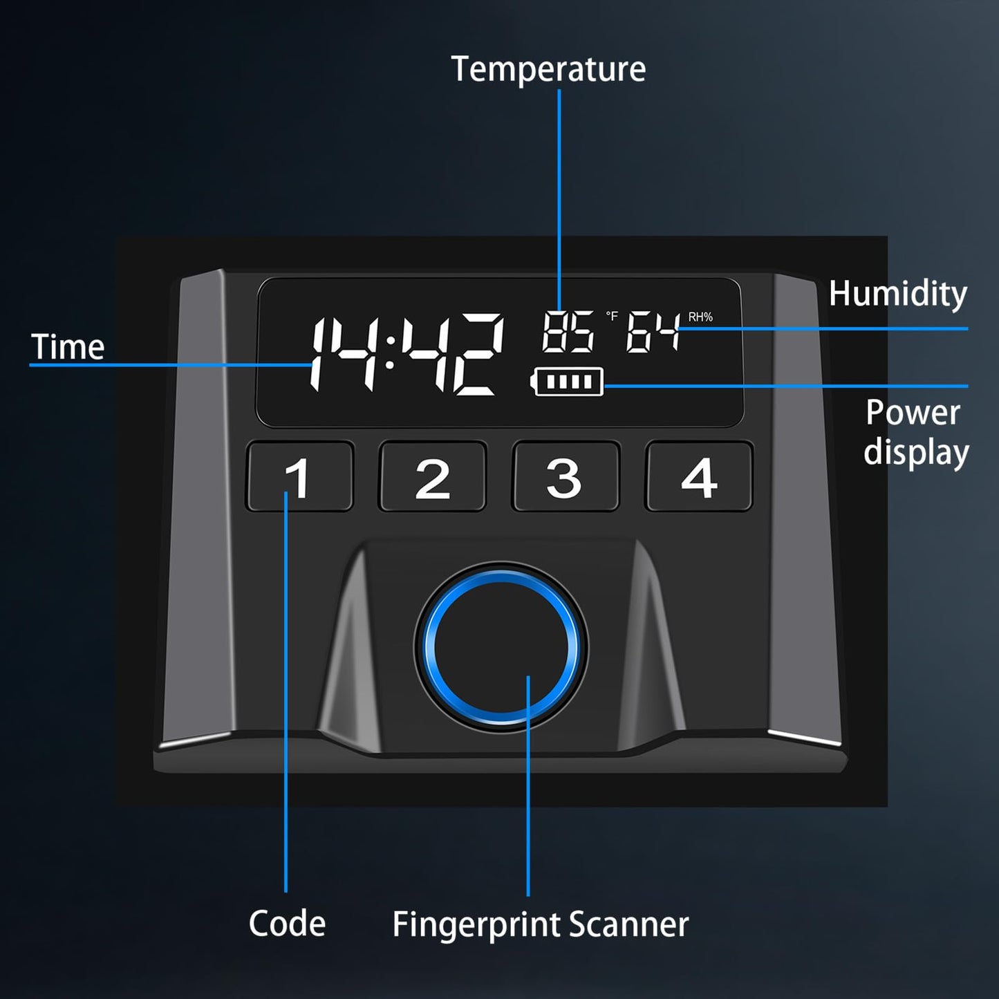 Slider Hidden Handgun Safe, Biometric Fingerprint Smart Pistol Safe for Nightstand, Desk, Bedside - Auto Sliding Door- Fingerprint, PIN Code, KEY Access (Classic)