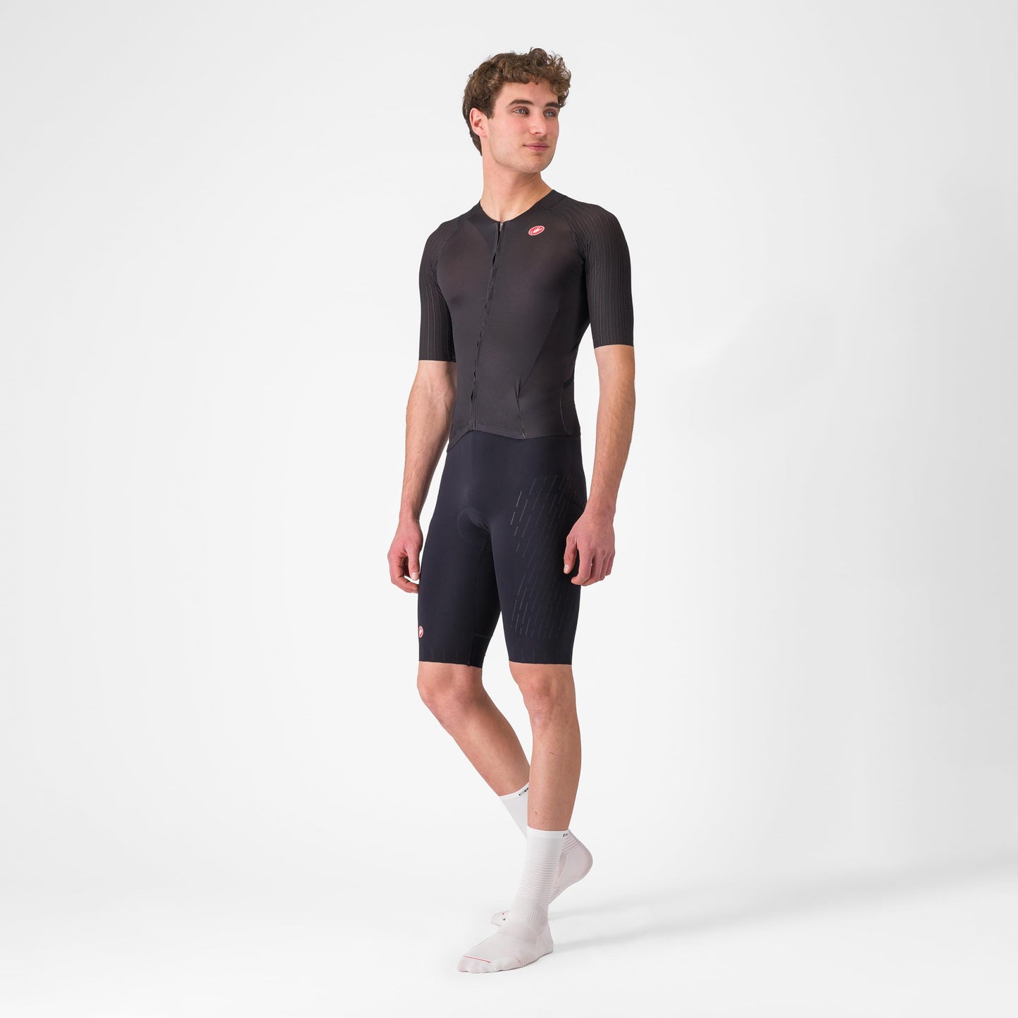 CASTELLI Men’s Sanremo 3 Suit Short Sleeve, Cycling Race Swim Bike Run, Aerodynamic Triathlon Suit with Tri Seat Pad