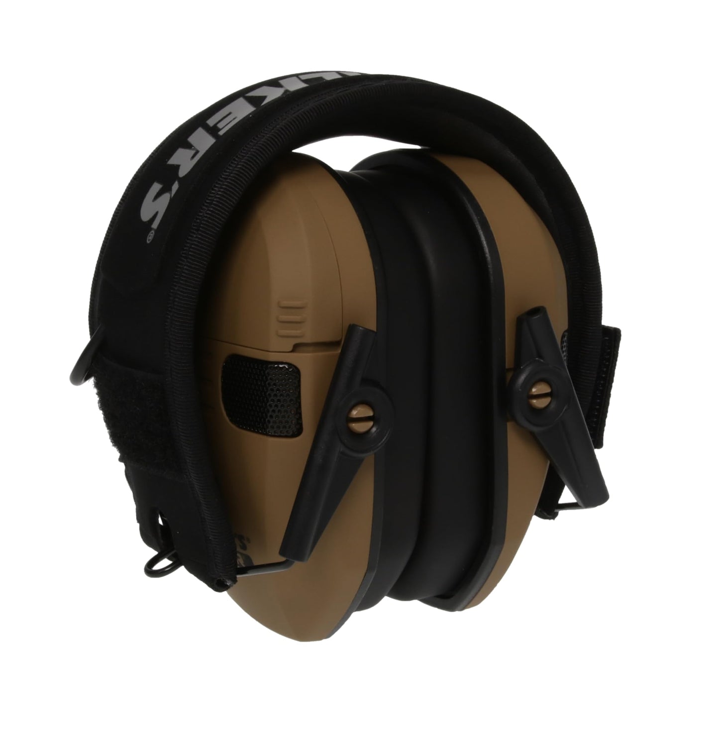 Walker's Razor Slim Electronic Earmuffs Ultra Low Profile Compact Design Adjustable Range Shooting Hunting Hearing Protection, Battle Brown - Patriot Series