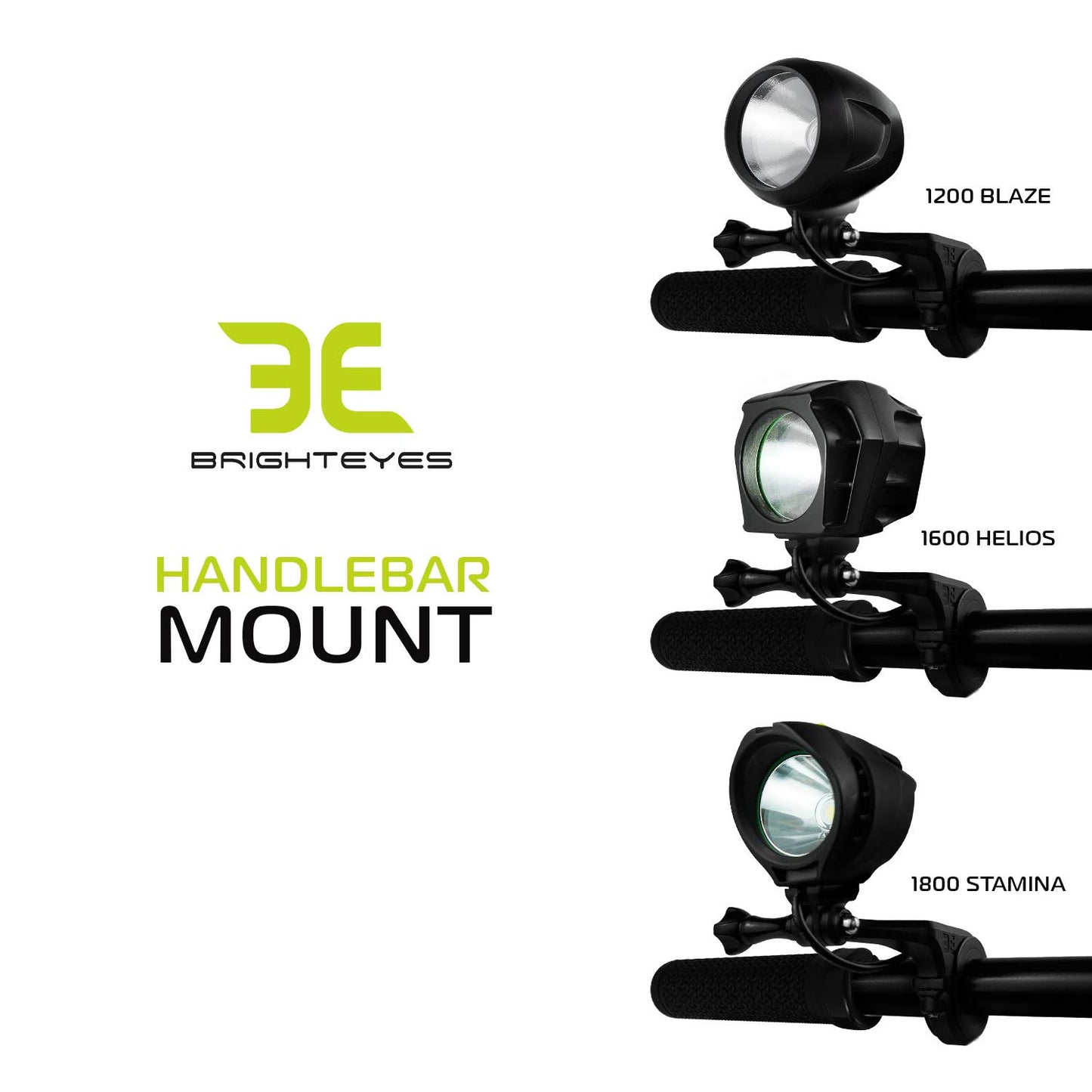 Bright Eyes - Mounts Compatible with Action Cameras, for 1200 (Blaze),1600 (Helios) & 1800 (Stamina) Lumen Bike Lights. Also Fits All Other Similar Lights (Lights not Included).
